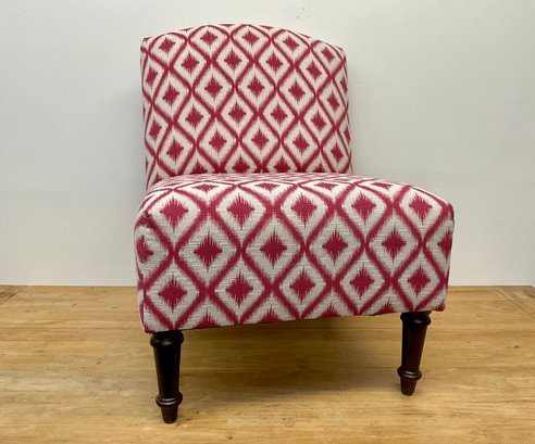Magenta And White Accent Chair