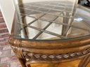 Rattan End Table Lattice Design With Glass Top 22 X 26.5 X 24