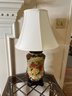 Porcelain Base Floral Lamp 27' H Elegant Shade & Finial