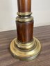 Brushed Nickel Lamp Brass & Wood Finish 31.5' H