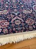 Two Rugs - Navy Maroon Runner 26.5 X 122 & Blue And Rose Small Wool Rug 22 X 42