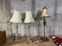 Three Candlestick Lamps