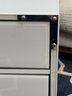 Danea White Glass Two Drawer Bedside Table 2 Of 2 (has Crack On Front) 20.5'D X 16'W X 25.5H'