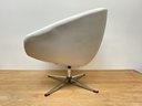 MCM Overman Or AB Tranas Style White Leather Swivel Chair