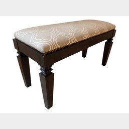 Neoclassical Style Dark Stain Bench