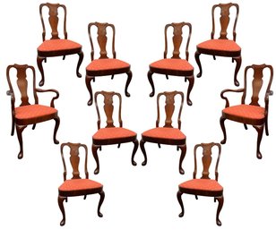 Ten Solid Hickory Mahogany Dining Room Chairs