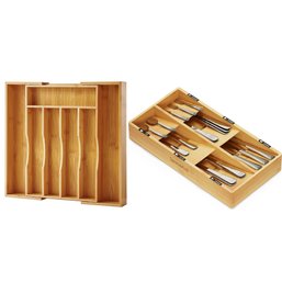 ORIDOM Expandable Bamboo Kitchen Drawer Organizer & SpaceAid Bamboo Silverware Drawer Organizer With Labels