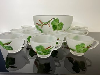 Ivy Frost Punch Bowl Set In Original Box