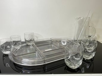 Clear Plastic Tray And Beverage Set