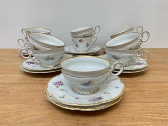 Antique Hutschenreuther Selb Bavaria China Tea Cups And Saucers  Made In Germany