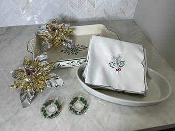 Lenox Christmas Casserole Vintage Hall Oval Casserole Pointsettia