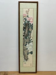 Asian Framed Artwork Signed And Chalkmark Lower Right