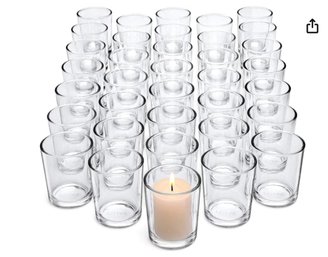 Letine Tealight Glass Votive Candle Holders Bulk Set Of 36 - Clear Candle Holder For Festival Decor/Wedding Pr