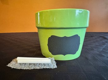 Green Ceramic Pot W/ Chalk