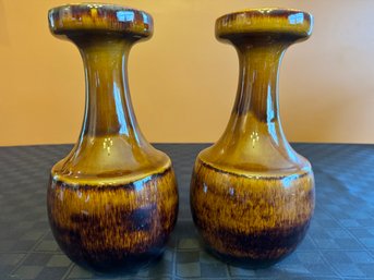 Brown Ceramic Candle Holders