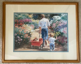 A Walk With Dad By Corinne Hartley Framed Artwork