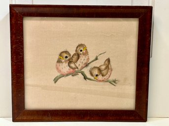 Picture Of 3 Small Birds Sitting On A Branch