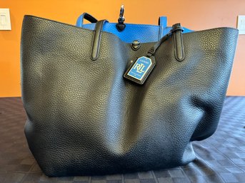LAUREN Ralph Lauren Tote Bag ~ Reversible Black Or Blue