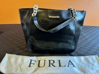 Vintage Furla Black Handbage With Dust Cover