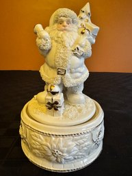 Santa Claus Music Rotating Statue Porcelain (not Glazed)