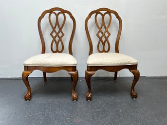 Two  Claw Foot Dining Chairs