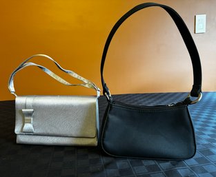 Evening Bags - 1 Black & 1 Silver Grey