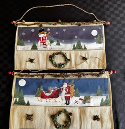 Christmas Hangings (2) With Pockets & Navy Christmas Tree Skirt