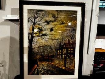Street Scene Matted With Black Frame