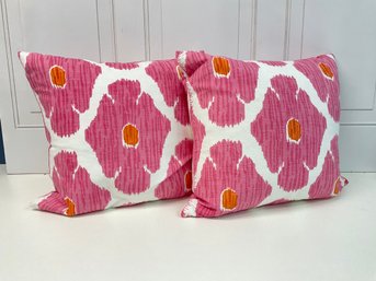 Two Orange And Pink Throw Pillows From John Ronshaw Home Textiles