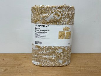 IKEA New Queen Sheet Set Paisley Gold