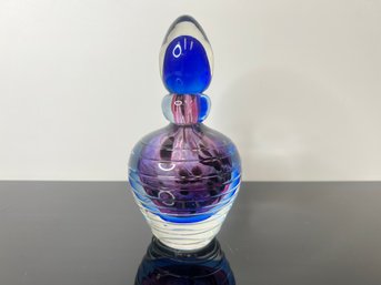 Purple And Blue Glass Perfume Bottle With Stopper