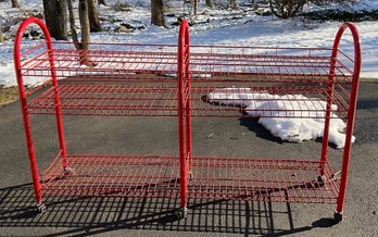 Red Metal Rolling Rack