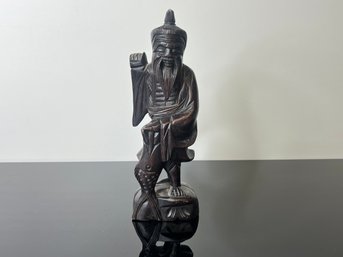 Carved 10' Wooden Asian Statue