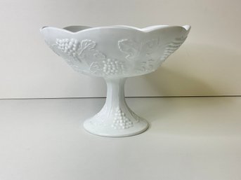 Milk Glass Compote Vintage Grape