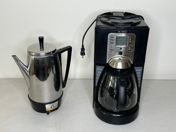 Two Coffee Makers - Mr. Coffee & Electric Percolator