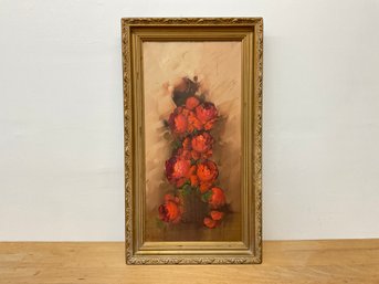 Floral Stillife Framed Signed  Artwork Painting On Canvas