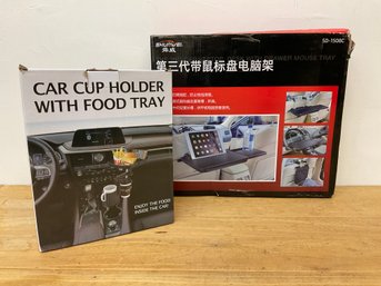 Car Ready Desk And Cup And Food Tray - Both Items New In Box