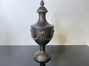 Tall Heavy Brass Covered Urn Approx. 14 3/4'