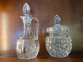 Waterford Crystal Honey Jar And Cruet