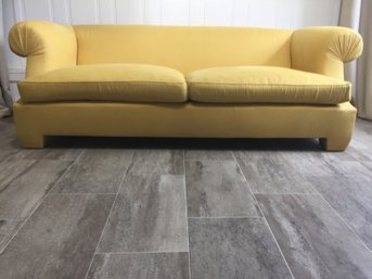 Yellow Custom Rolled Arm Sofa