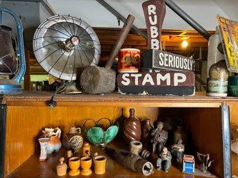 Two Shelves Of Vintage Collectibles