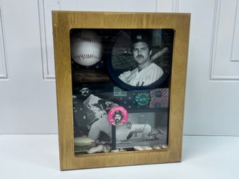 Baseball Memorabilia - Shadow Box In Memory Of Thurman Munson