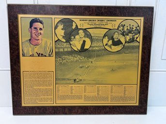 Bobby Thomson Baseball Wooden Plaque