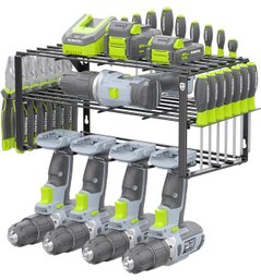 Wall Mounted Power Tool Organizer (3 Tiers Storage Rack-NO TOOLS)