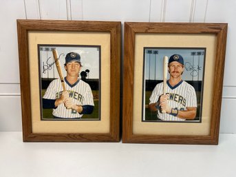 Autographed Framed Baseball Photos Of Ted Simmons And Robin Vount