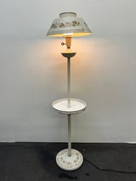 White Tole Floor Lamp - 53' H