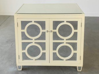 White Mirrored Front Cabinet