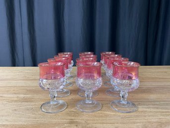 Indian Kings Crown Thumbprint Cordial Glasses