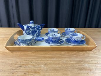 Blue & White Breakfast Tea Tray