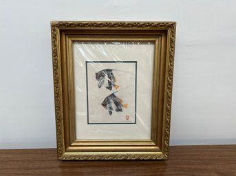 Gold Framed Fish Art